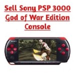 Sony PSP 3000 God of War Edition – black and red handheld system front view